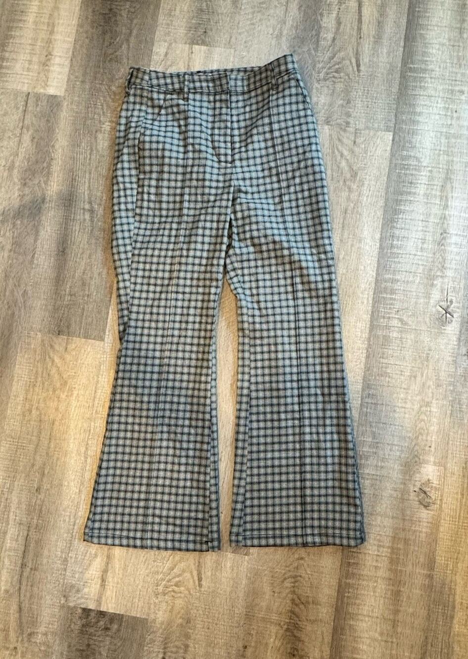 Urban Outfitters Flare Plaid Pants Blue/yellow Pants 90s Y2K Skater Womens 8